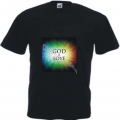 Tricou negru  imprimeu God is Love